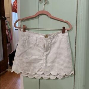 Lilly Pulitzer White Scalloped Collette Mini Skirt